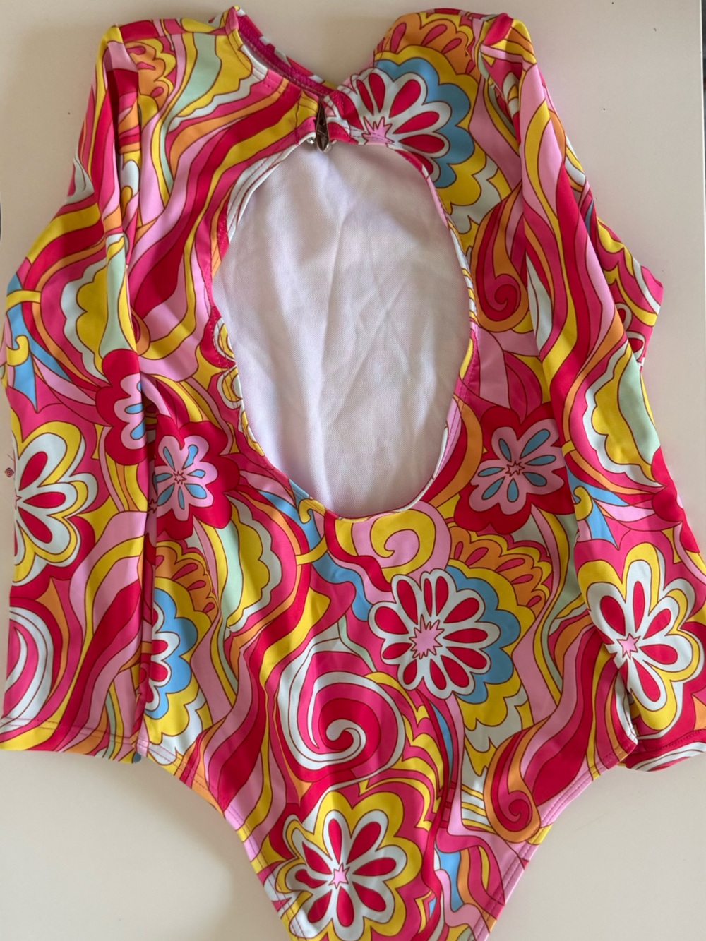 NWT Girl Baby Sleeve One Piece Swimsuit in Pink Floral Size 2T, 3-4T, 5-6, 8-9 - Picture 4 of 6